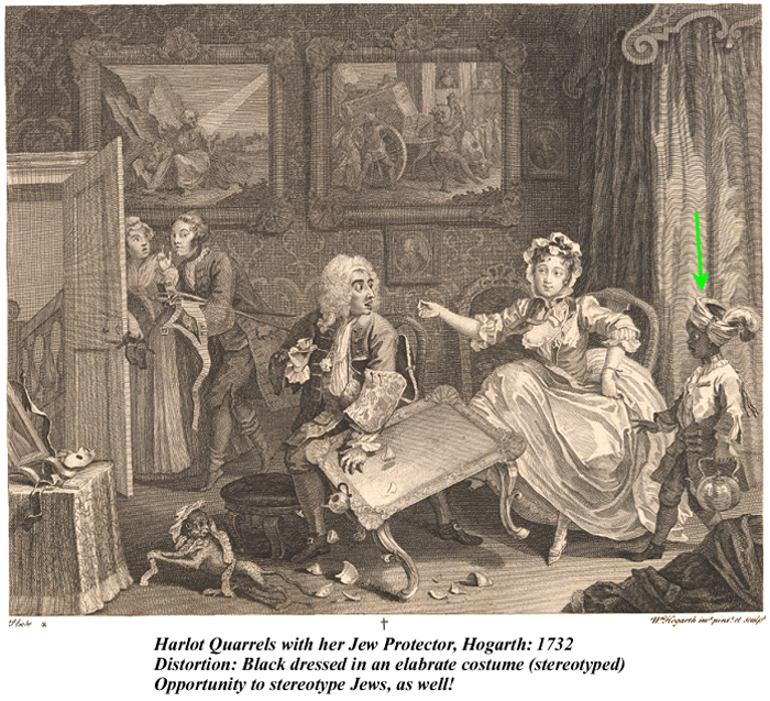 Harlot Quarrels with her Jew Protector Hogarth 1732